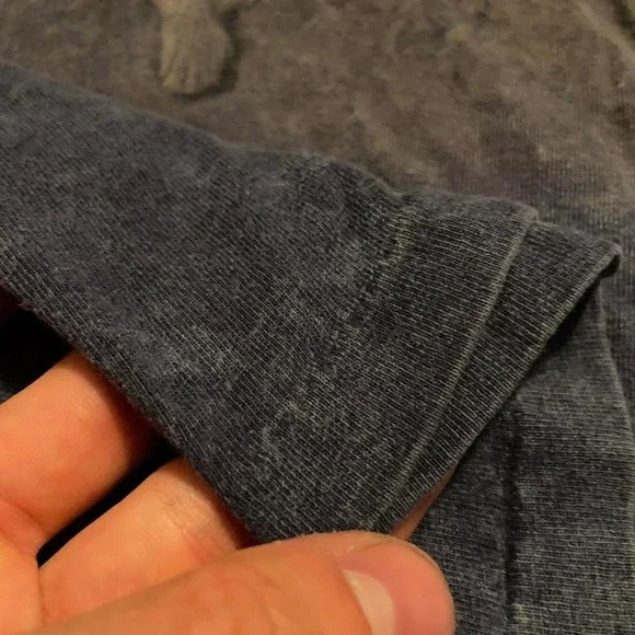 VTG 90s embroidered wolf animal nature wildlife tee shirt XL USA navy dyed - Picture 4 of 6